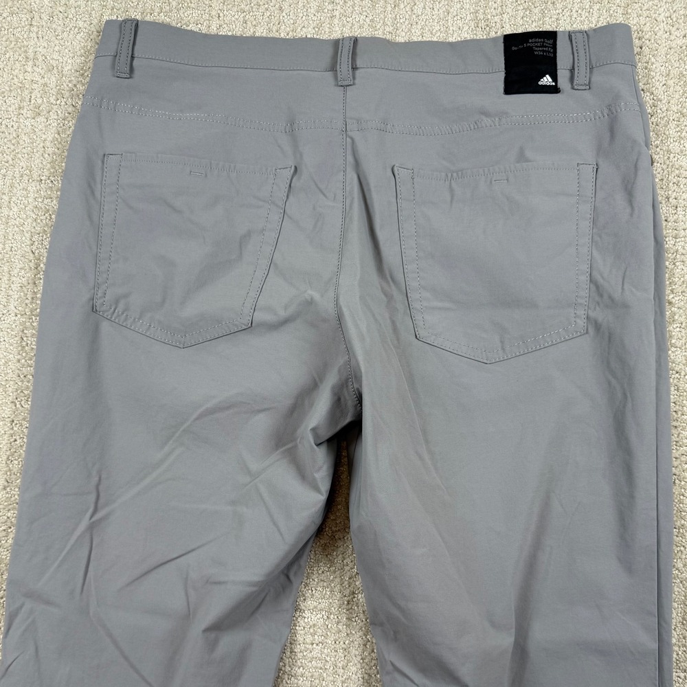 Adidas 365 Mens 34x32 (Actual 34x30) Gray Go-To 5 Pocket Tapered Fit Golf Pants - Picture 5 of 11